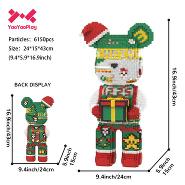 YaoYaoPlay Christmas Eve Bear Medium Building Block Set