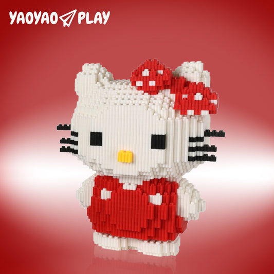 YaoYaoPlay White Cat Mini Building Block Set