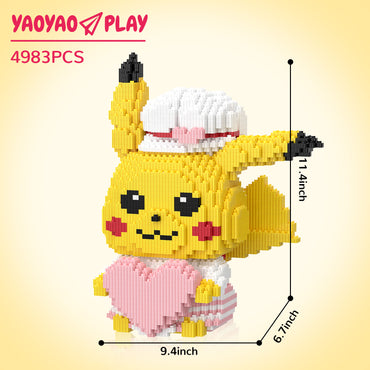 YaoYaoPlay Pikachu with Heart Mini Building Block Set