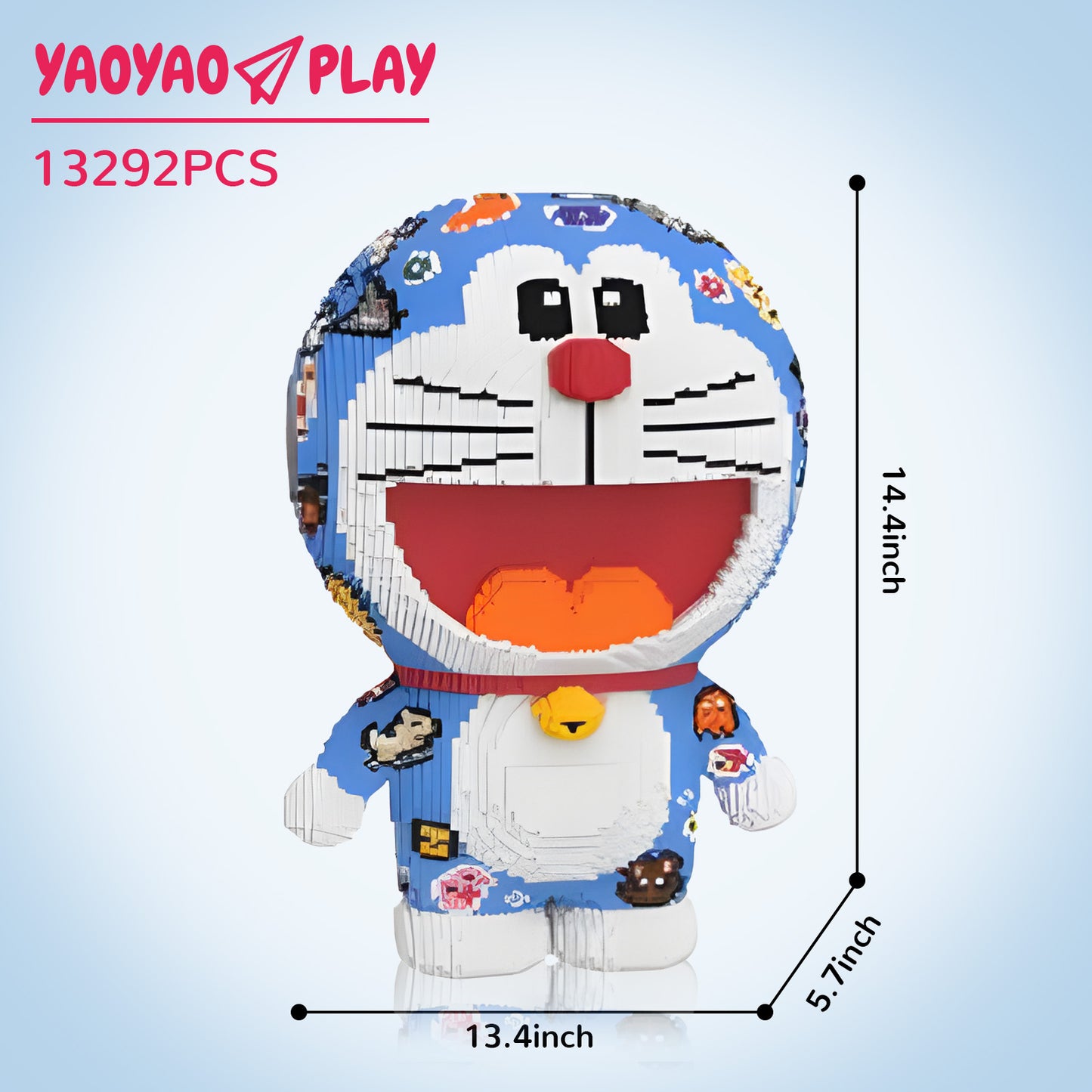 YaoYaoPlay Sticker Robot Cat Building Block Set