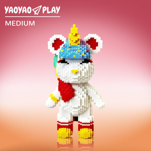 YaoYaoPlay Rainbow Unicorn Plastic Building Blocks