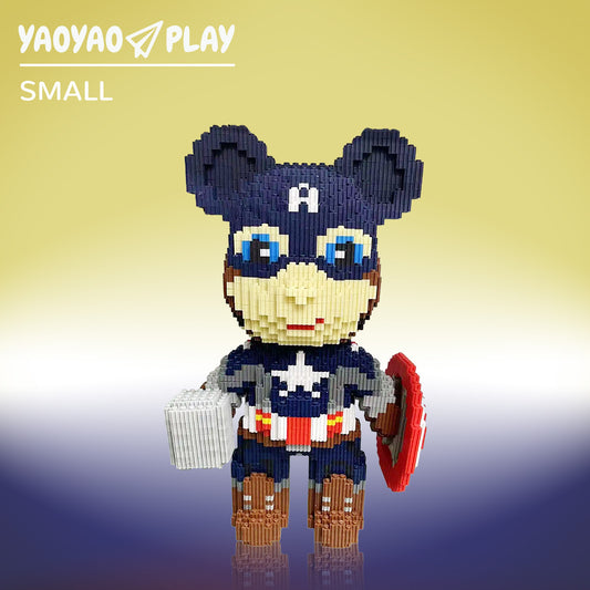 YaoYaoPlay Captain TK Medium Bear Building Block Set