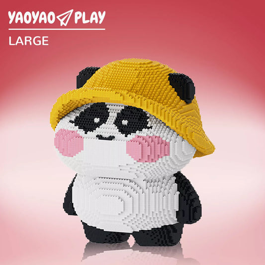 YaoYaoPlay Hat Panda Building Block Set