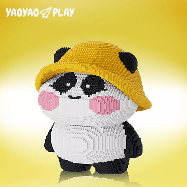 YaoYaoPlay Hat Panda Building Block Set