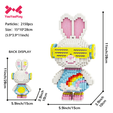 YaoYaoPlay Momo Rainbow Bunny Building Block Set