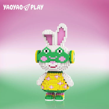 YaoYaoPlay Momo Floral Dress Bunny Building Block Set