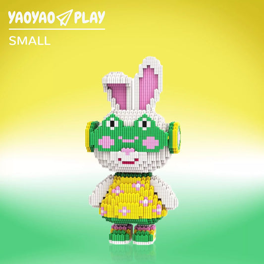 YaoYaoPlay Momo Floral Dress Bunny Building Block Set