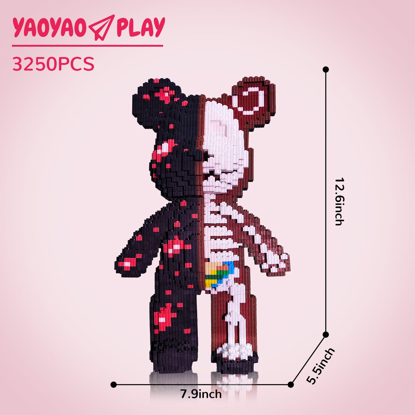 YaoYaoPlay Medium Party Bear Building Block Set