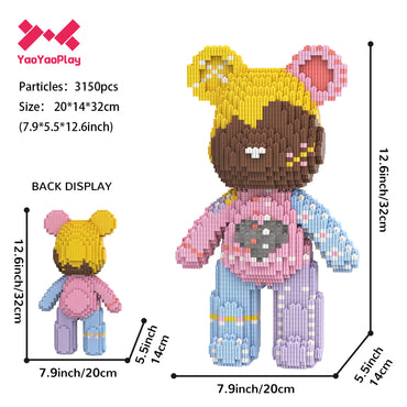 YaoYaoPlay Candy Girl Medium Bear Building Blocks