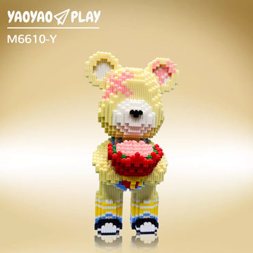 YaoYaoPlay Flower Boy Medium Bear Plastic Building Blocks
