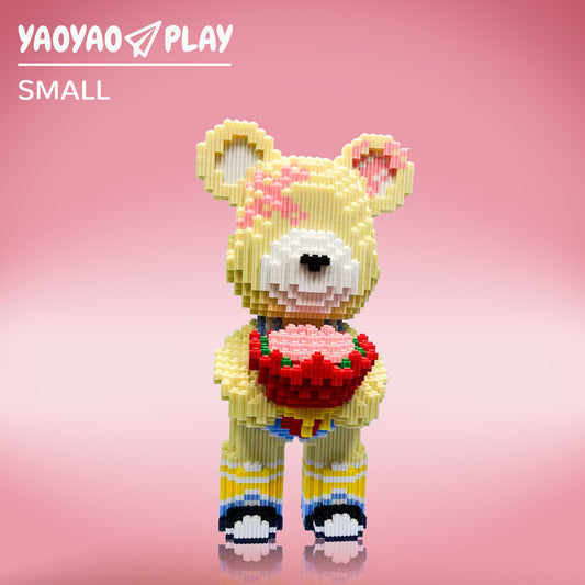 YaoYaoPlay Flower Boy Medium Bear Plastic Building Blocks