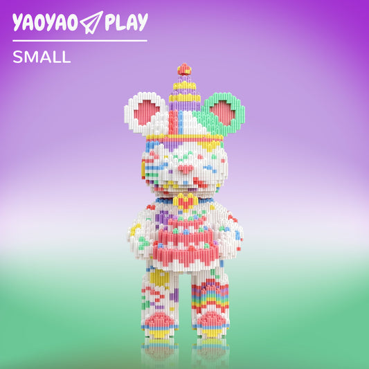 YaoYaoPlay Medium Birthday Bear Building Block Set
