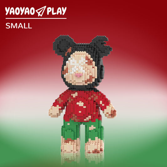 YaoYaoPlay Ugly Sweatshirt Christmas Bear Building Block Set