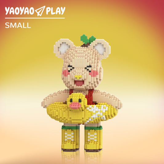 YaoYaoPlay RedBook Medium Bear Plastic Building Blocks