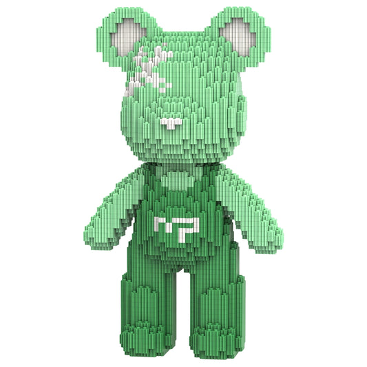 YaoYaoPlay Green Suspender Bear Building Block Set
