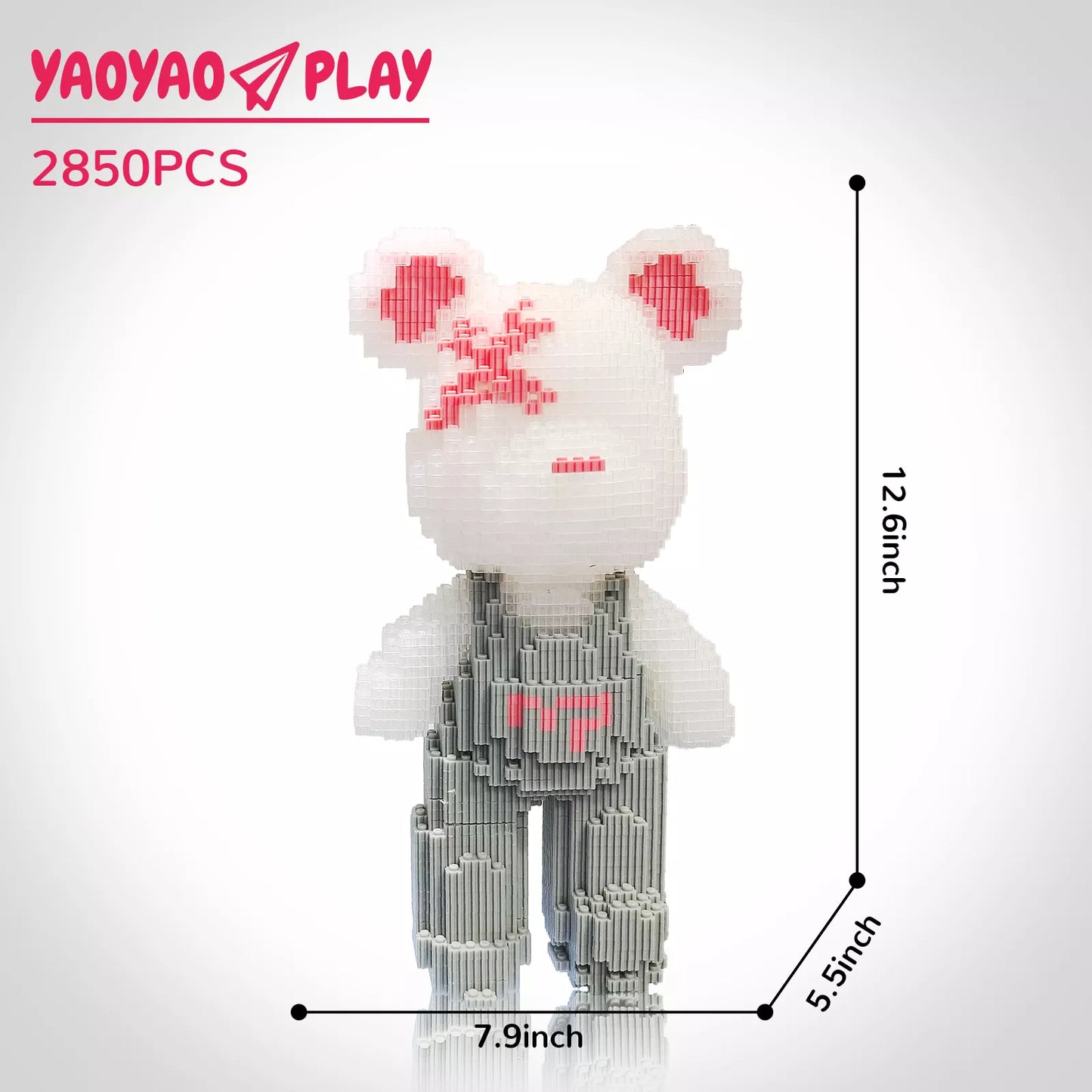 YaoYaoPlay Medium Light Gray Strap Bear & Starry Sky Bear Set