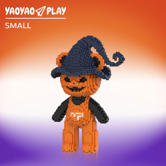 YaoYaoPlay Wizard Pumpkin Bear Small Building Block Set