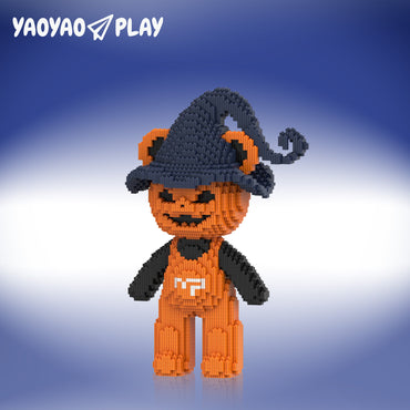 YaoYaoPlay Wizard Pumpkin Bear Small Building Block Set
