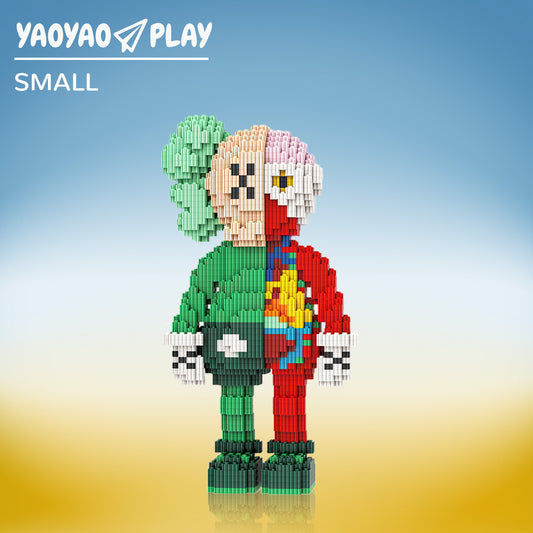 YaoYaoPlay Green 25% Dissected KAWS Style Building Block Set