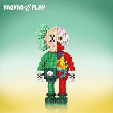 YaoYaoPlay Green 25% Dissected KAWS Style Building Block Set
