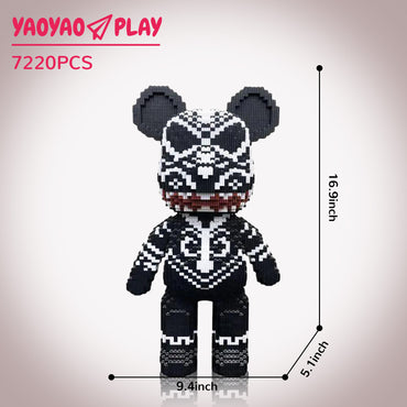 YaoYaoPlay Large Black Totem Bear Building Block Set
