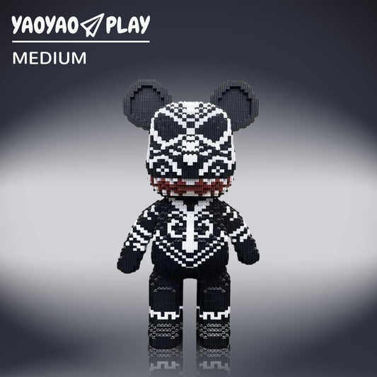 YaoYaoPlay Large Black Totem Bear Building Block Set