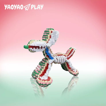 YaoYaoPlay Rainbow Bubble Dog Half-Dissected Building Block Set
