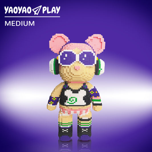 YaoYaoPlay Large Rock Girl Bear Building Block Set