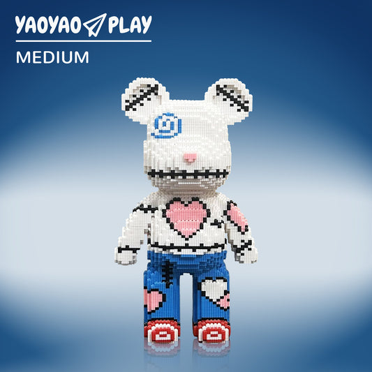 YaoYaoPlay Heart Patchwork Large Bear Building Blocks