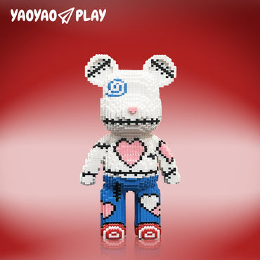 YaoYaoPlay Heart Patchwork Large Bear Building Blocks