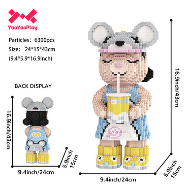 YaoYaoPlay Summer Boba Large Bear Building Block Set