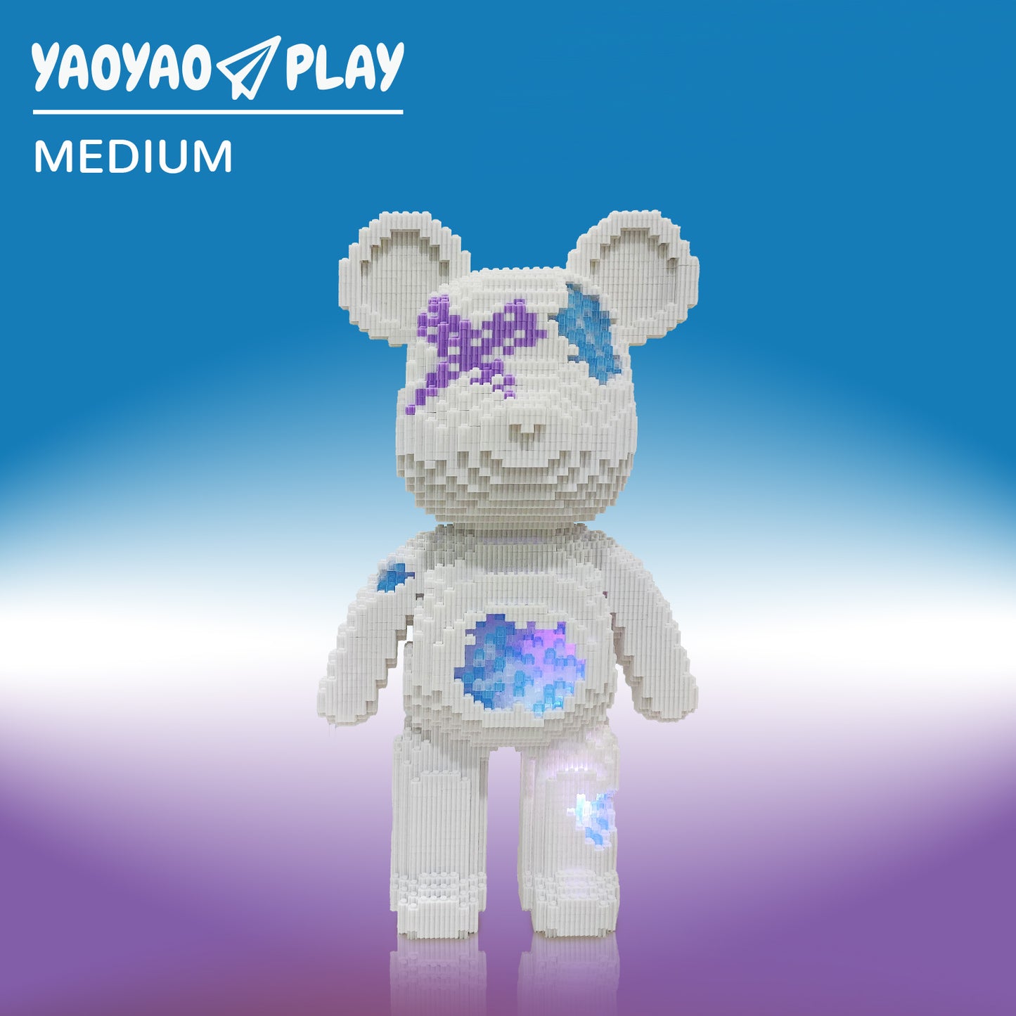 YaoYaoPlay Crystal Trendy Large Bear Building Blocks