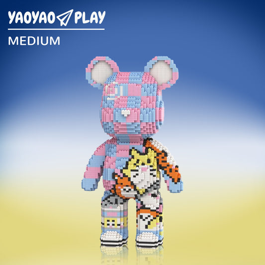 YaoYaoPlay Totoro Graffiti Large Bear Building Block Set