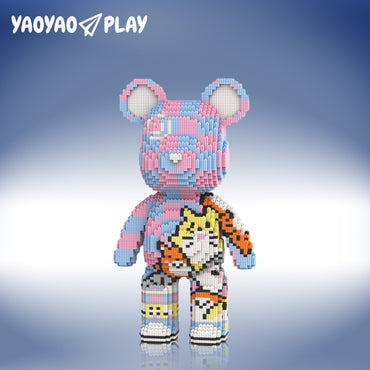 YaoYaoPlay Totoro Graffiti Large Bear Building Block Set