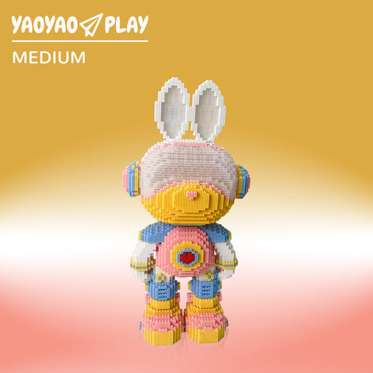 YaoYaoPlay Galactic Girl Bunny Plastic Building Blocks