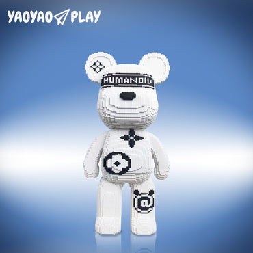 YaoYaoPlay Large Black White Bear Building Block Set