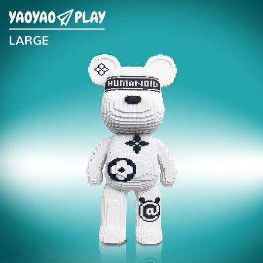YaoYaoPlay Large Black White Bear Building Block Set