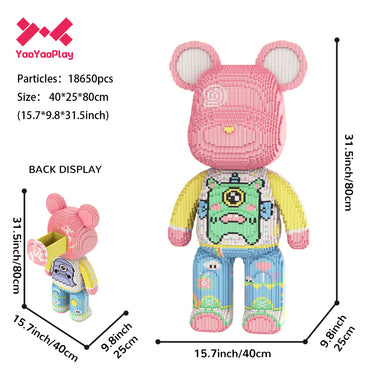YaoYaoPlay Large Princess Bear Building Block Set
