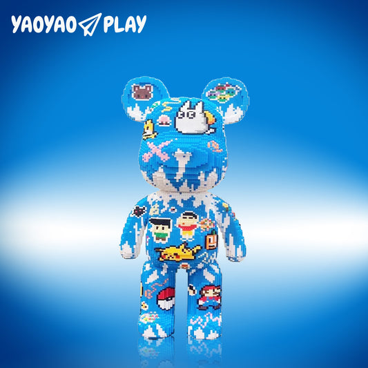 YaoYaoPlay Large Sticker Graffiti Bear Building Block Set