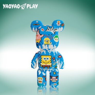 YaoYaoPlay Large Sticker Graffiti Bear Building Block Set