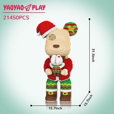 YaoYaoPlay Christmas Hug Large Bear Building Block Set