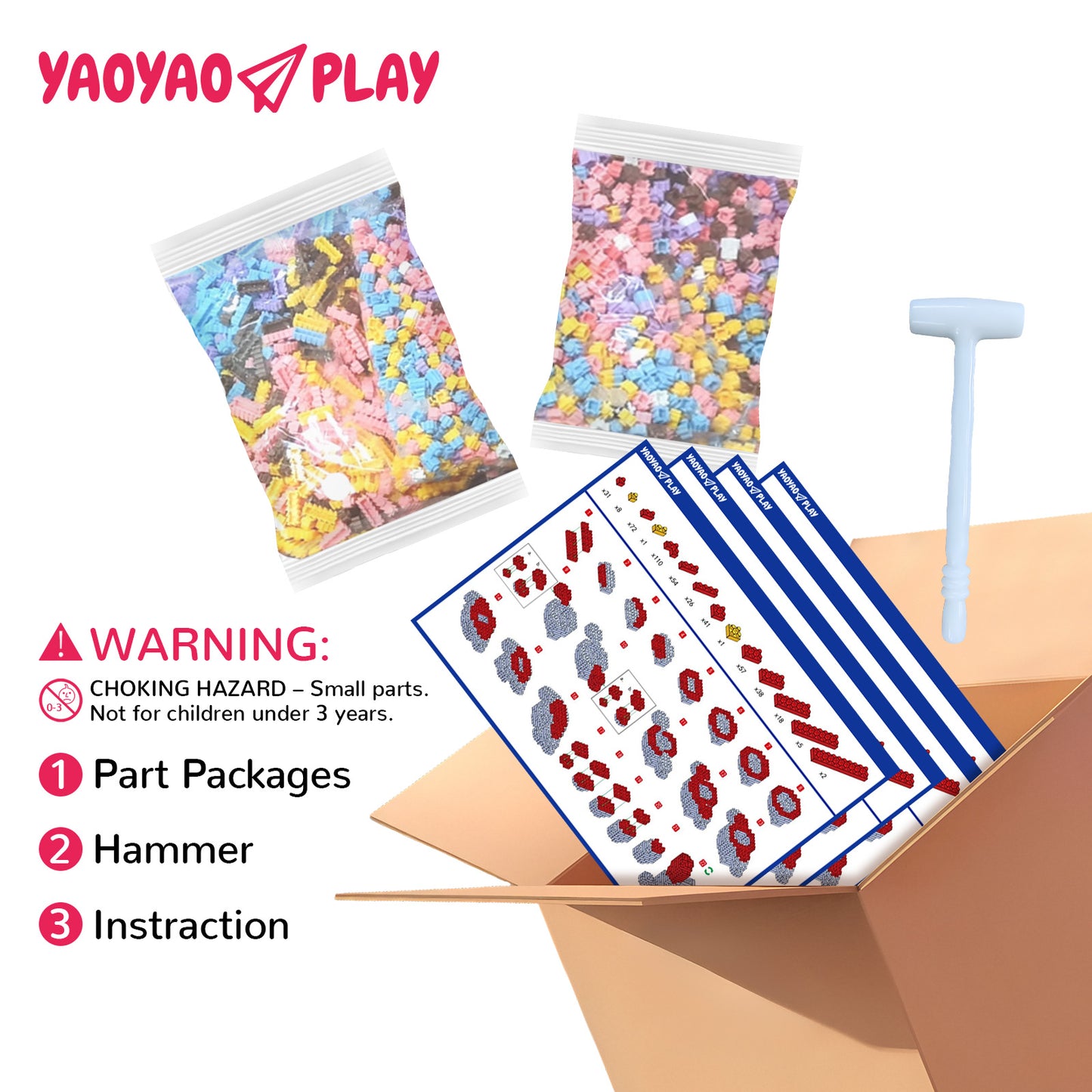 YaoYaoPlay Bamboo Copter Cat Building Block Set