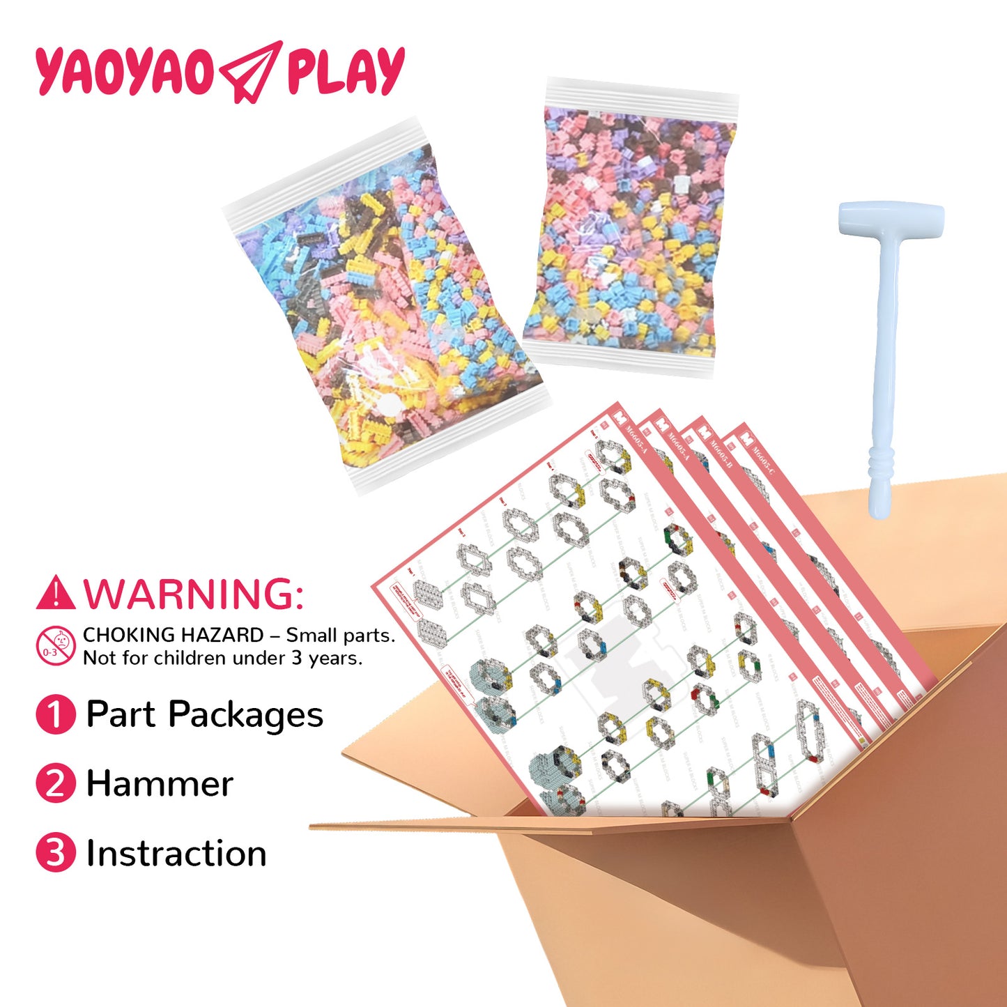 YaoYaoPlay 2nd Gen Kissy Large Bear Building Blocks