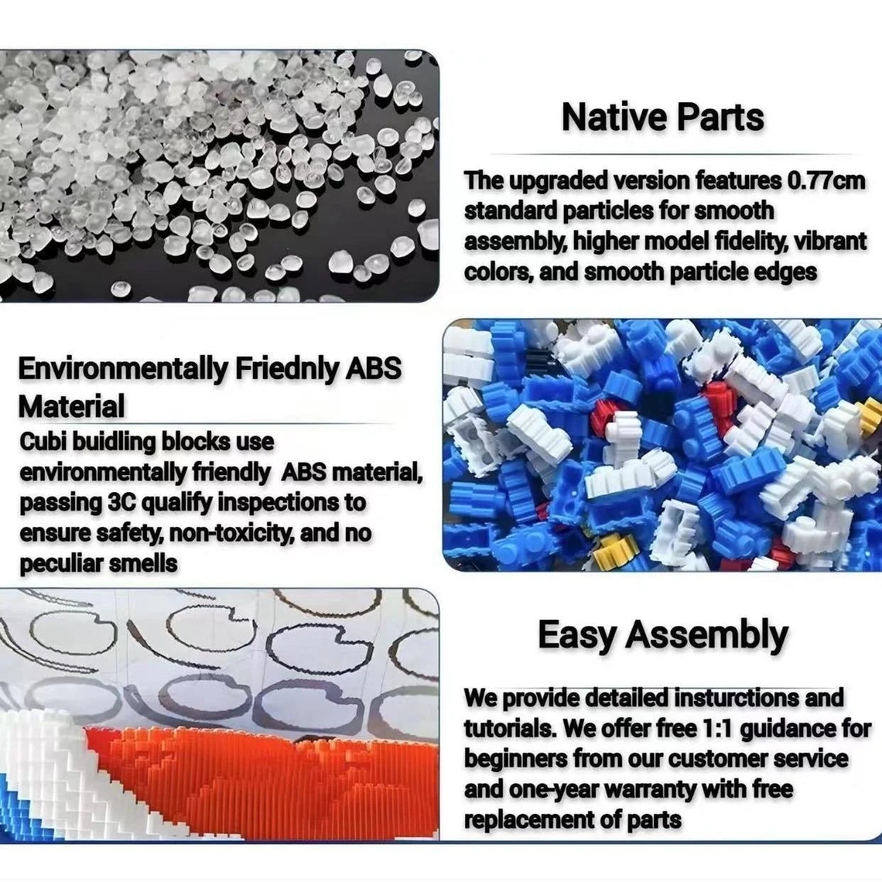 A Brick Bear-shaped toy constructed from eco-friendly ABS building blocks, showcasing smooth-edged 0.77cm particles for effortless assembly and vibrant color accuracy.