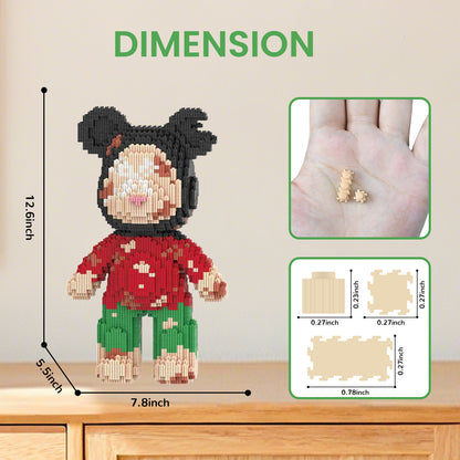 YaoYaoPlay Ugly Sweatshirt Christmas Bear Building Block Set