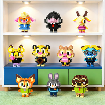 YaoYaoPlay Animal City Mini Brick Figure Set – 10 Pack
