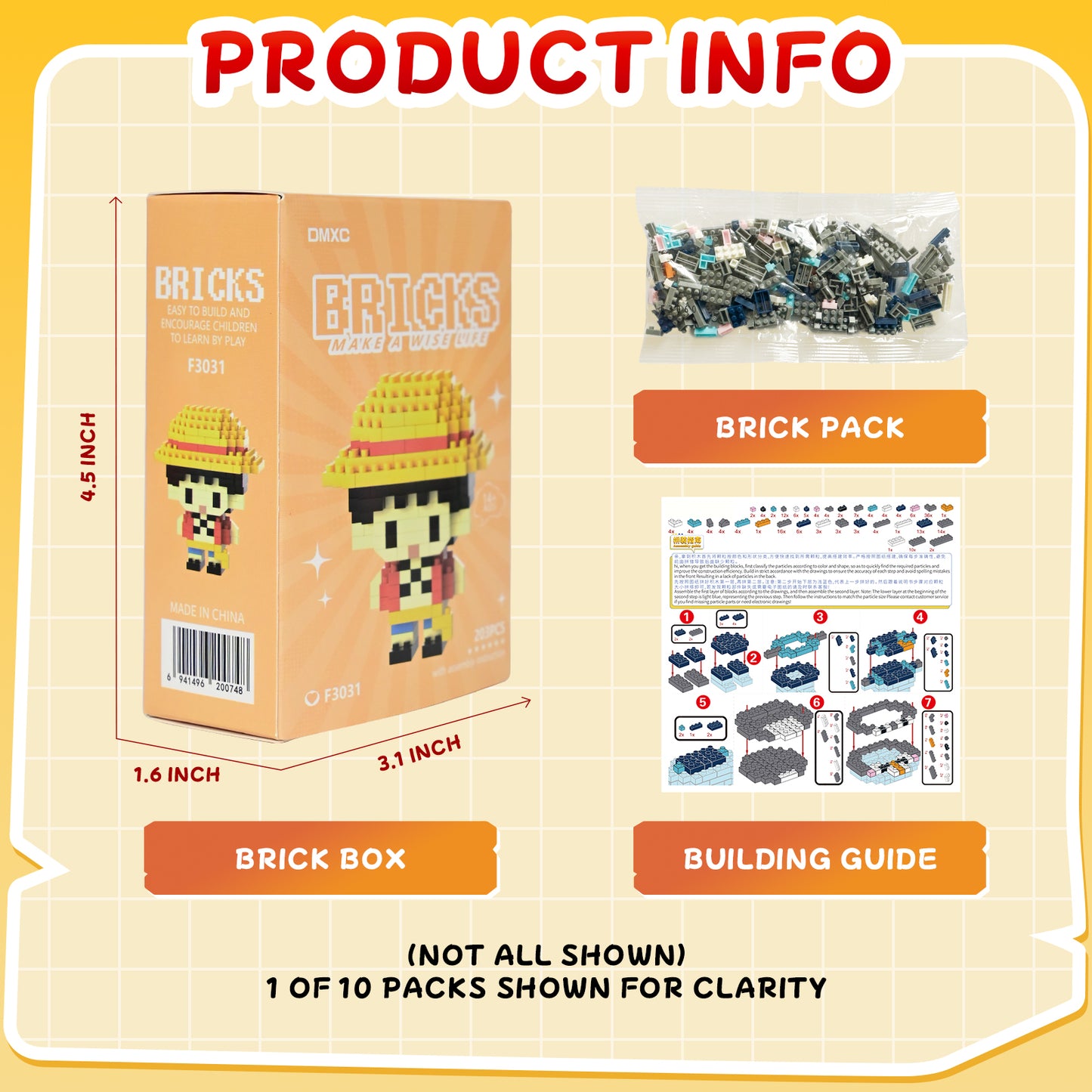 YaoYaoPlay Pirate Crew Mini Brick Set – 10 Pack