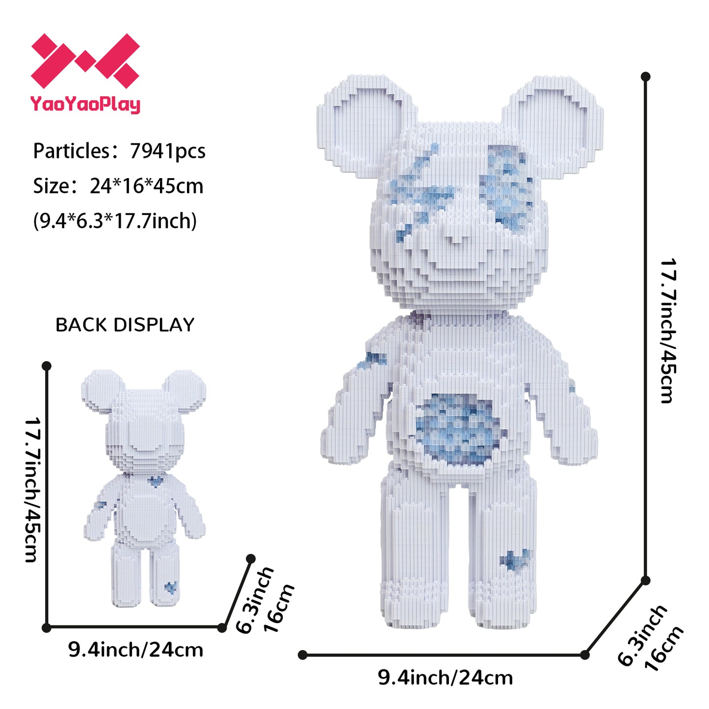 YaoYaoPlay Crystal Flash Medium Bear Building Blocks
