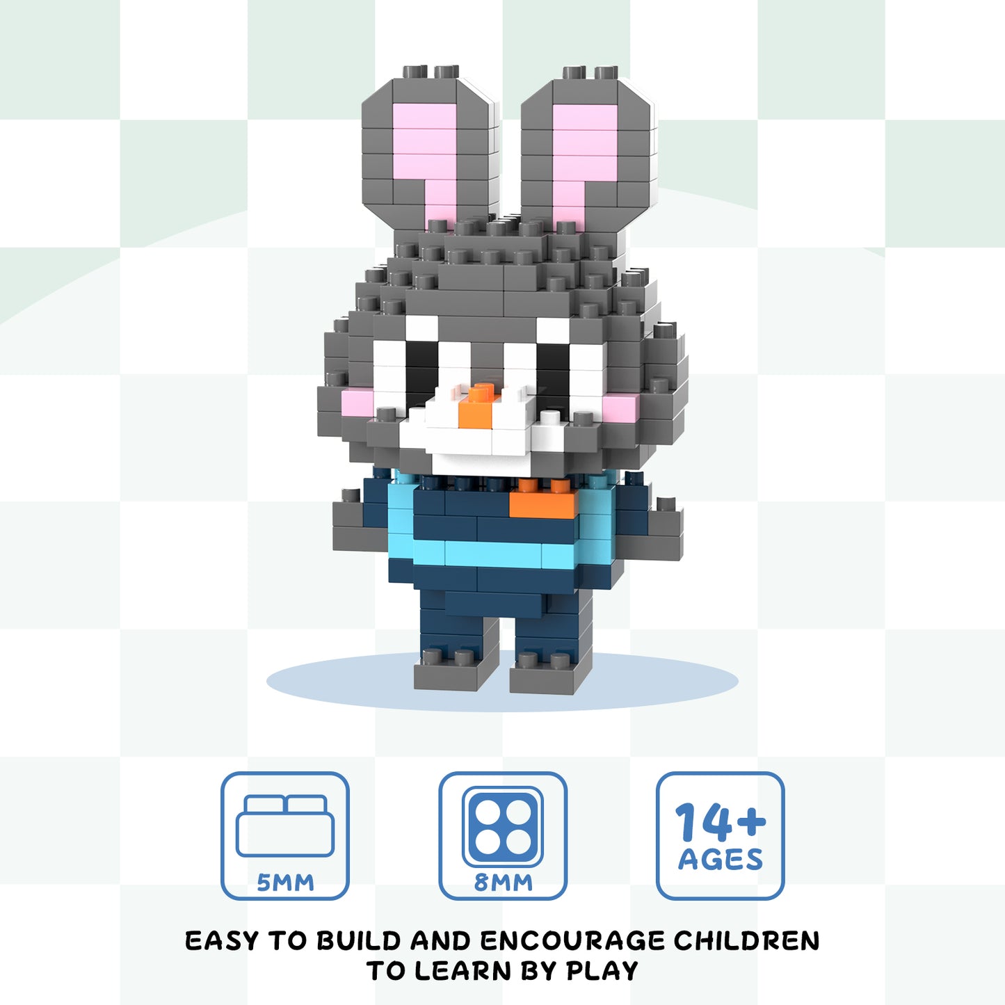 YaoYaoPlay Animal City Mini Brick Figure Set – 10 Pack