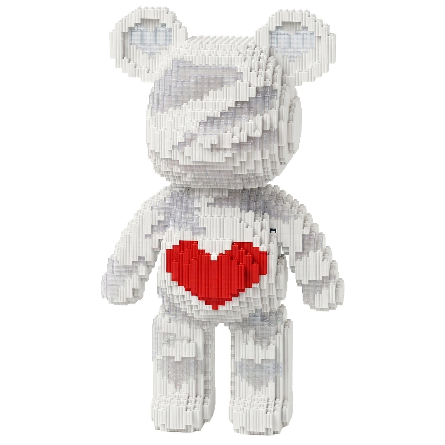 YaoYaoPlay Large Red Heart Bear Building Block Set